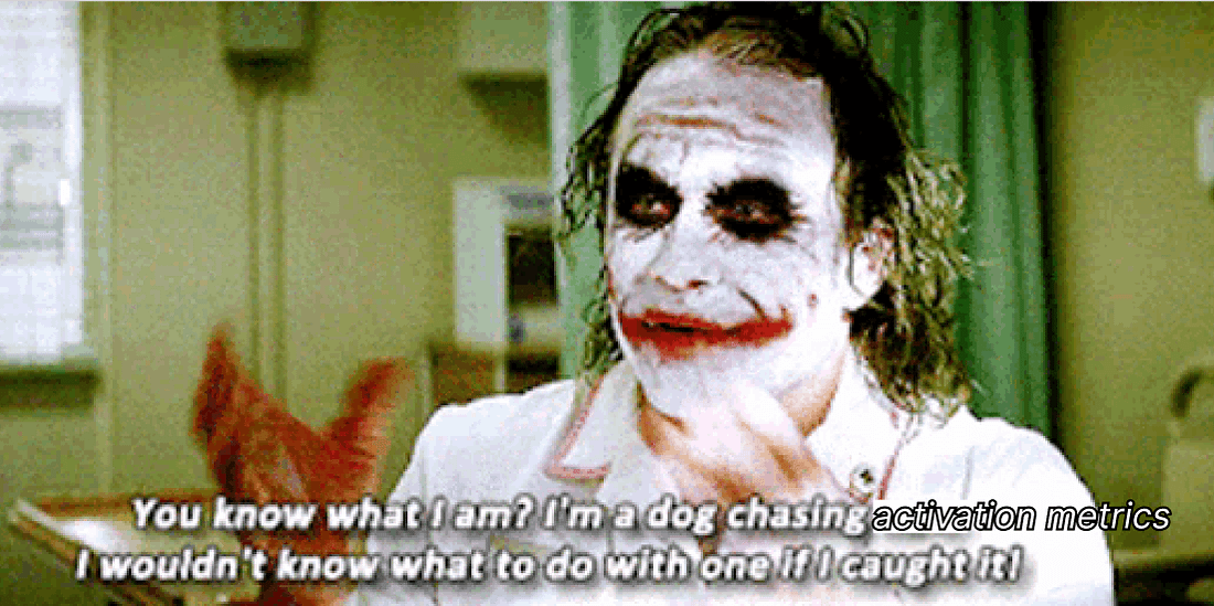 Dog chasing activation metrics