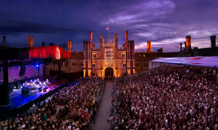 A festival outside Hampton Court Palace