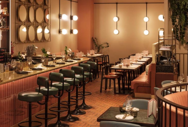 The interior of Kapara restaurant