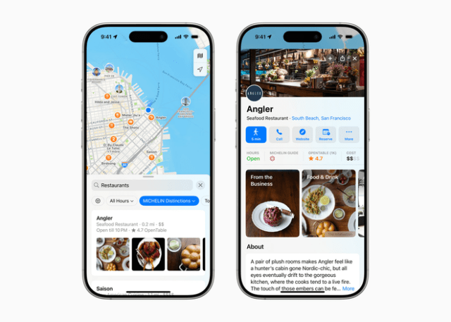 Apple Maps users can now view and search for MICHELIN-starred, Green Star, and Bib Gourmand restaurants — along with MICHELIN Key hotels — starting in the U.S., with support for additional regions coming in the future.