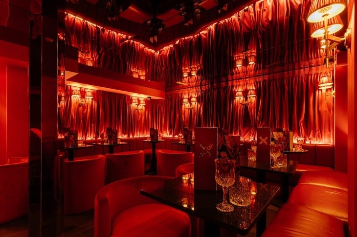 An opulent theatrical restaurant
