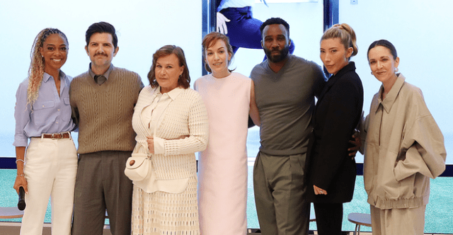 Moderator Nischelle Turner and “Severance” cast members Adam Scott, Patricia Arquette, Britt Lower, Tramell Tillman, Dichen Lachman, and Jen Tullock.