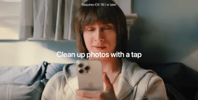 Still from Apple's Apple Intelligence ‘Clean Up’ ad