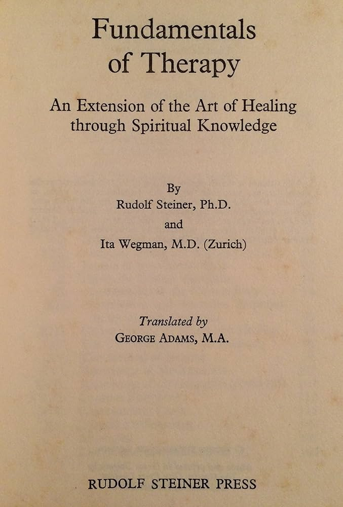 Fundamentals of Therapy: Steiner, Rudolf. Wegman, Ita: 9780854401833:  Amazon.com: Books