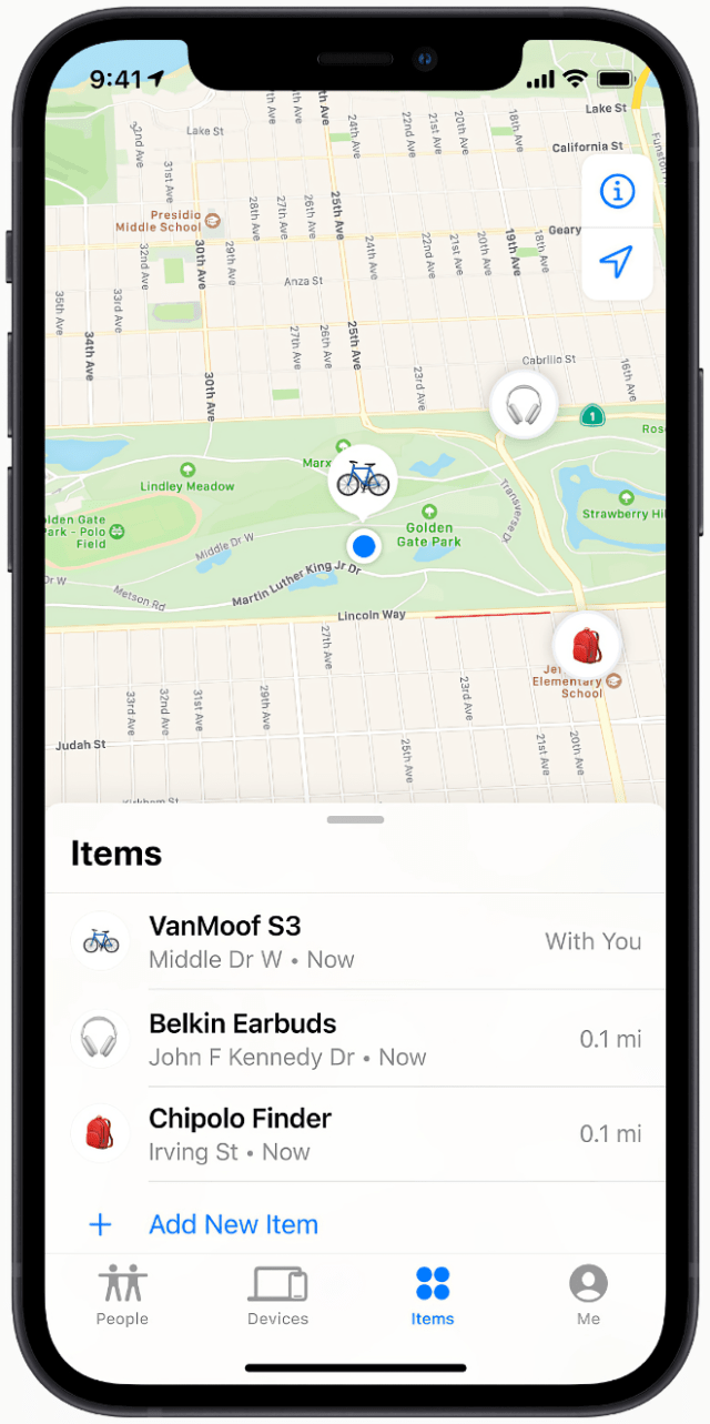 With the Find My network accessory program, the vast and secure Find My network now helps users locate and keep track of even more important items in their lives using the Items tab in the Find My app.