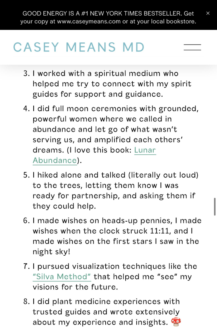 Good Energy Newsletter showing Means prays to inanimate objects.