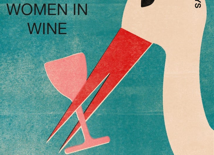 Flyer showing a bird with a glass of wine in its beak