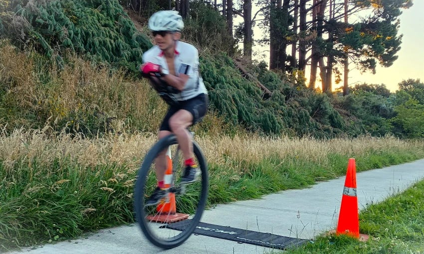 Wellington-based unicyclist Ken Looi.