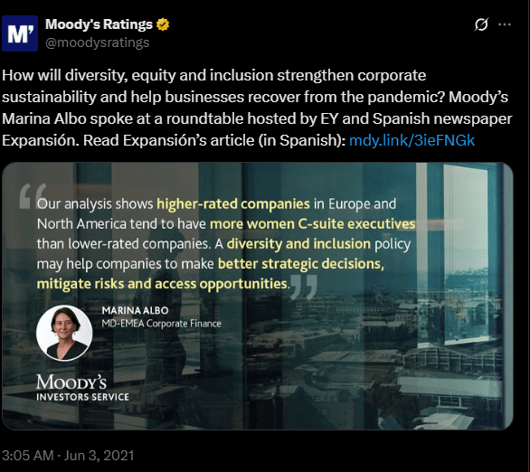 Moody's Credit Downgrade over DEI and ESG