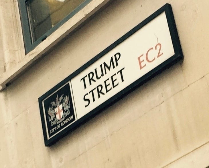 A City of London sign: Trump Street