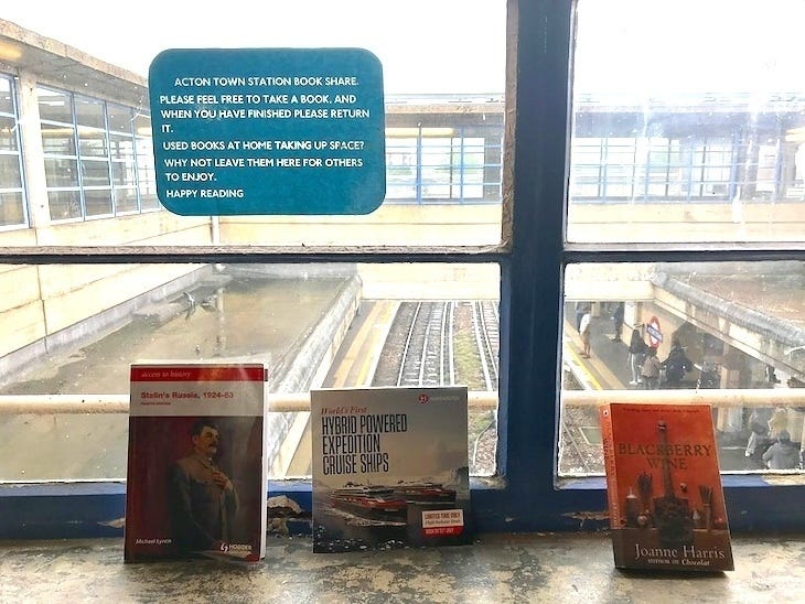 Books overlooking rails