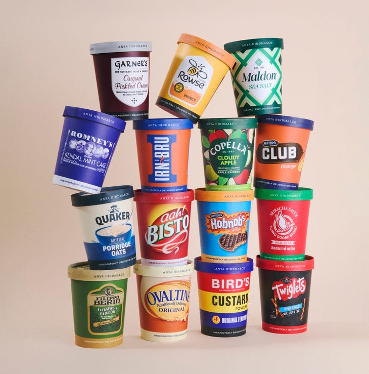 A selection of ice cream tubs