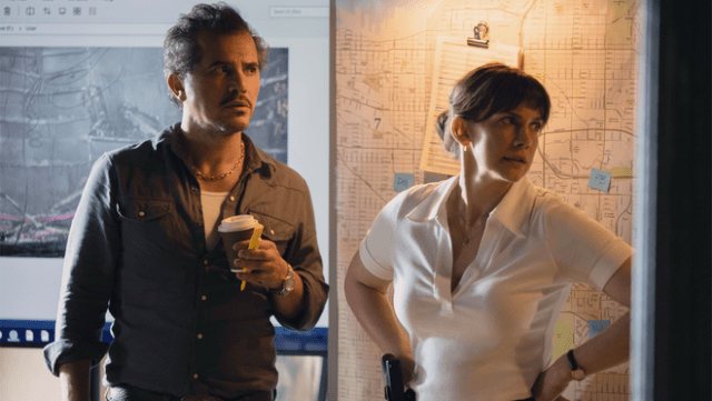 John Leguizamo and Anna Chlumsky in “Smoke,” premiering June 27, 2025 on Apple TV+.