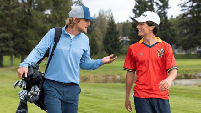 Owen Wilson and Peter Dager star in “Stick,” a new golf comedy series premiering June 4, 2025 on Apple TV+.