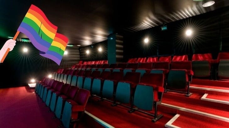 The Arzner cinema in Bermondsey with pride flag