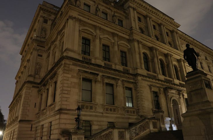 A building darkened for Earth Hour London