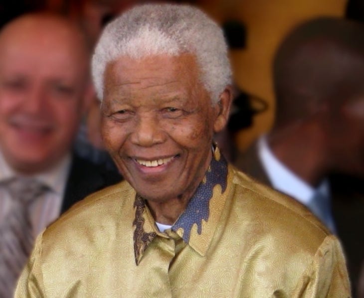 A photograph of Nelson Mandela