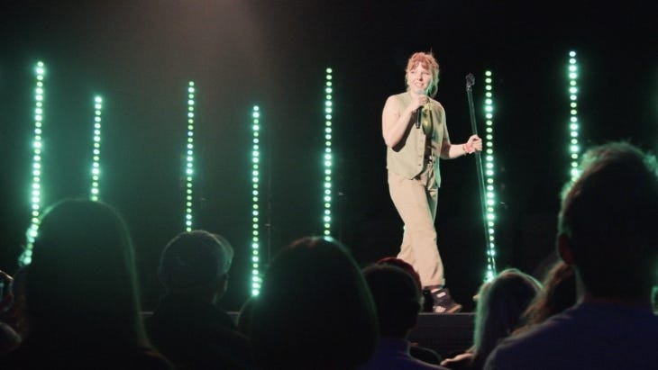 A comedian live on stage