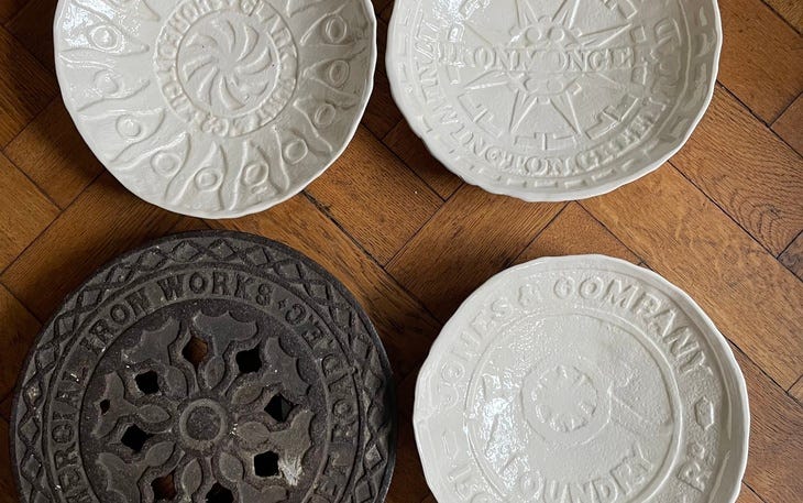 Bowls patterned like coal holes