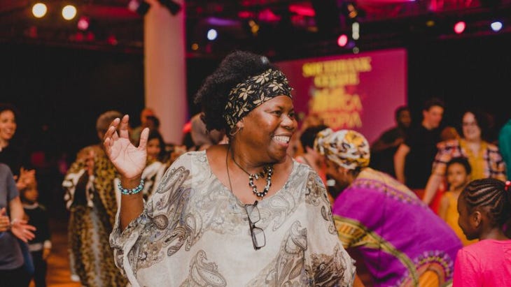 People dancing inside Royal Festival Hall