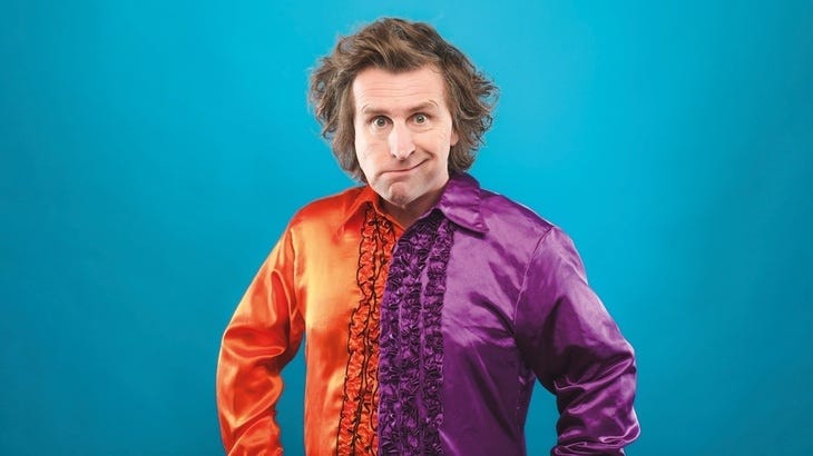 Milton Jones in a two tone shirt