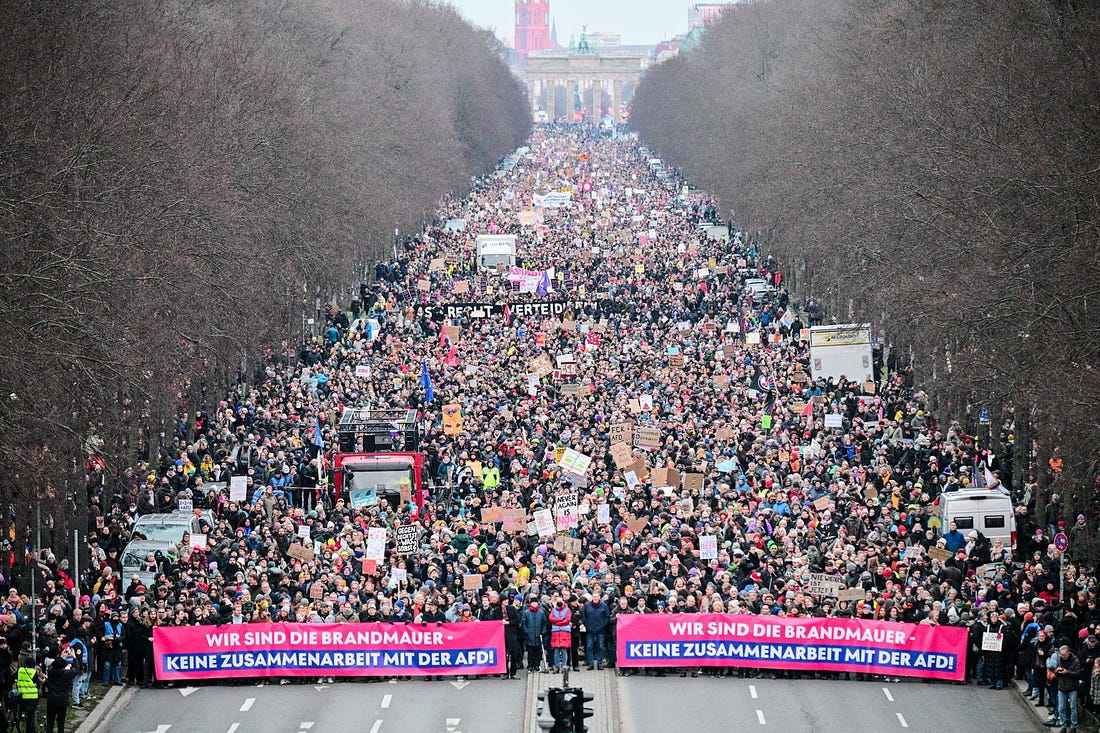 Teilnehmer beim «Aufstand der Anständigen» am Sonntag in Berlin