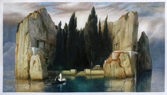 Isle of the Dead toteninsel Arnold Böcklin Hand-painted Oil Painting  Replica, Desolate, Rocky Islet Seen Across an Expanse of Dark Water - Etsy