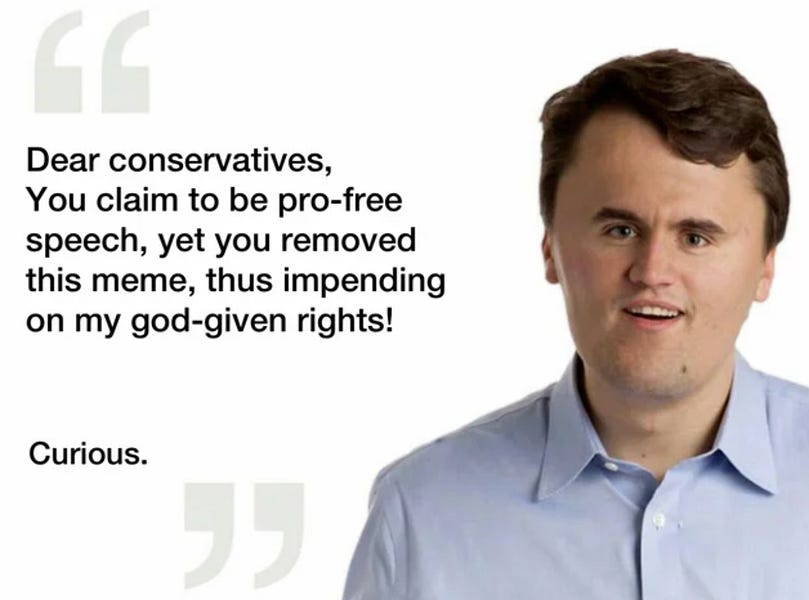 Is Charlie Kirk's face normal, shrunken, or enlarged?