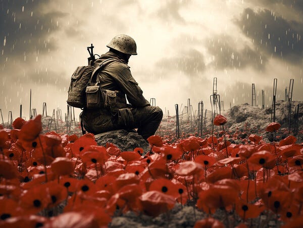 Remembrance Day Poppy Soldiers Picture Board Wall Art in Colour by All  Things Military - #1339590