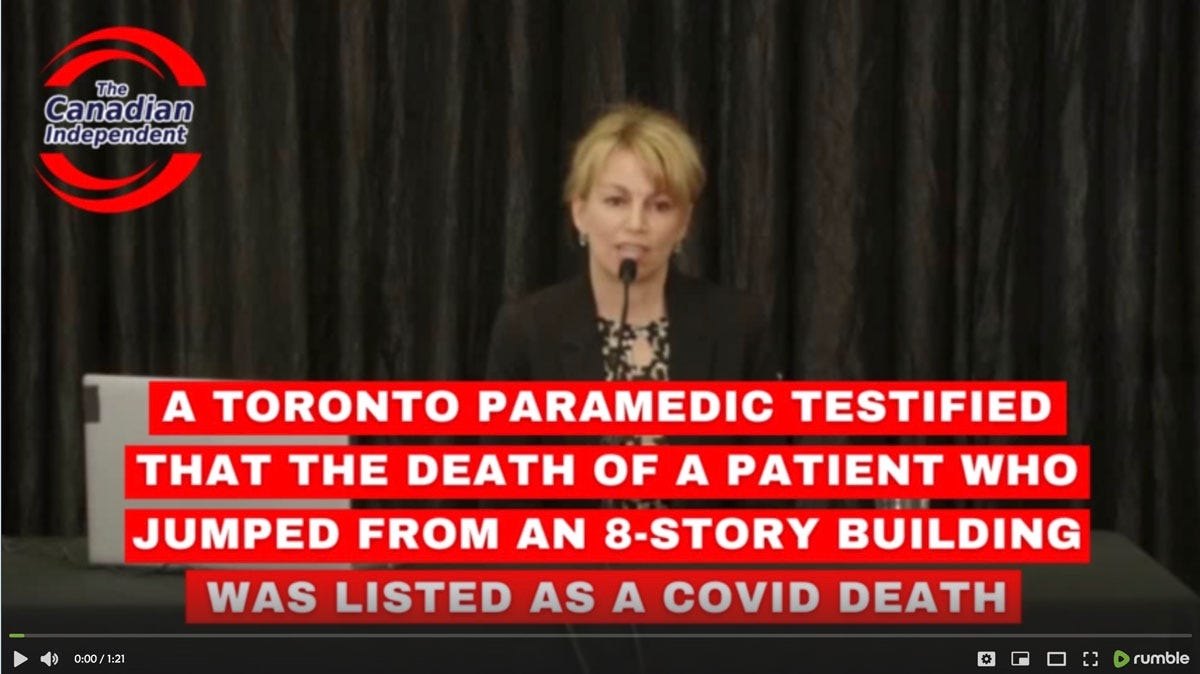 Toronto Paramedic Testified That a Jumper Was Listed As a COVID Death