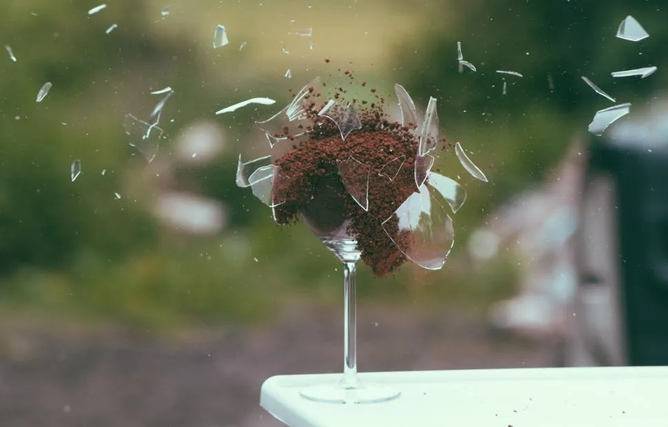 Wine glass shattering