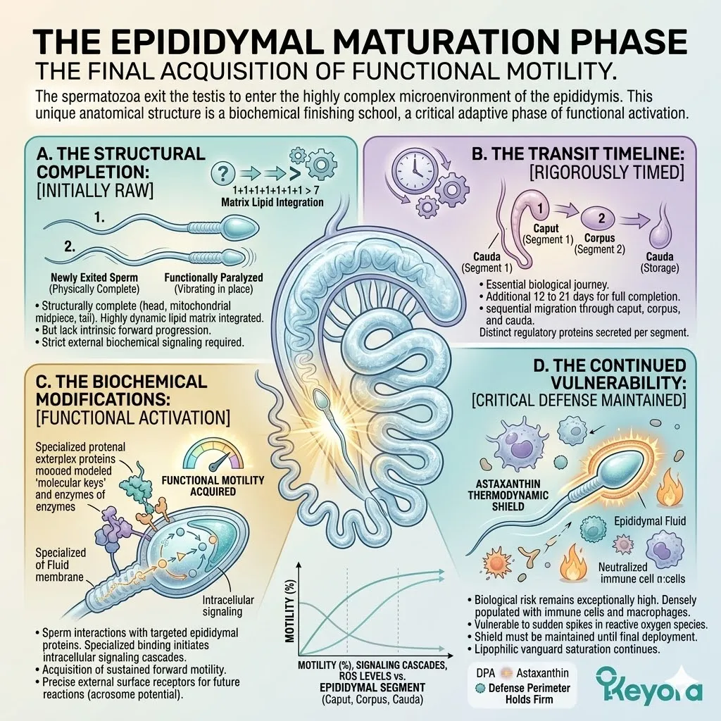 Thermodynamic shielding stabilizes the epididymal microenvironment to protect maturing spermatozoa from the neuro-endocrine storm and secure systemic regulation.
