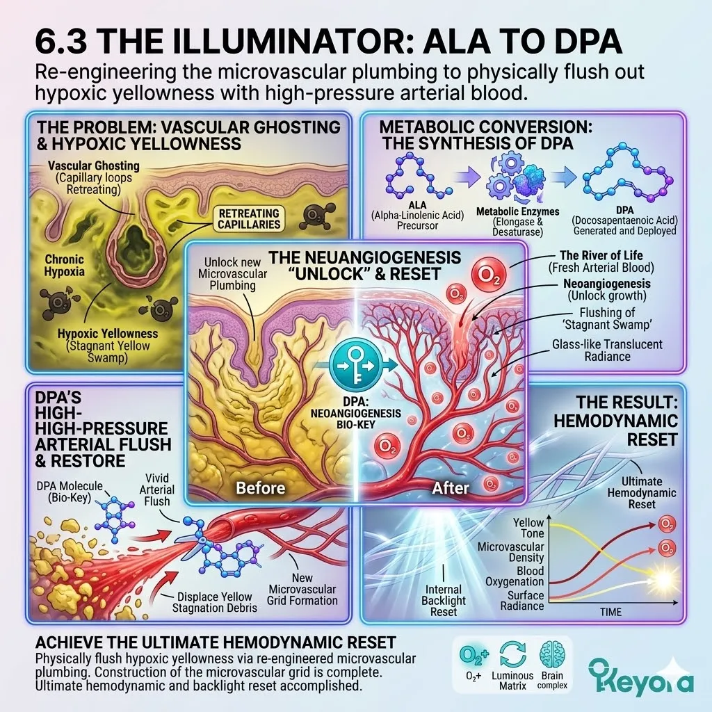 ALA to DPA conversion executes neo-angiogenesis to resolve vascular ghosting and the neuro-endocrine storm, restoring systemic sovereignty through high-pressure flow.