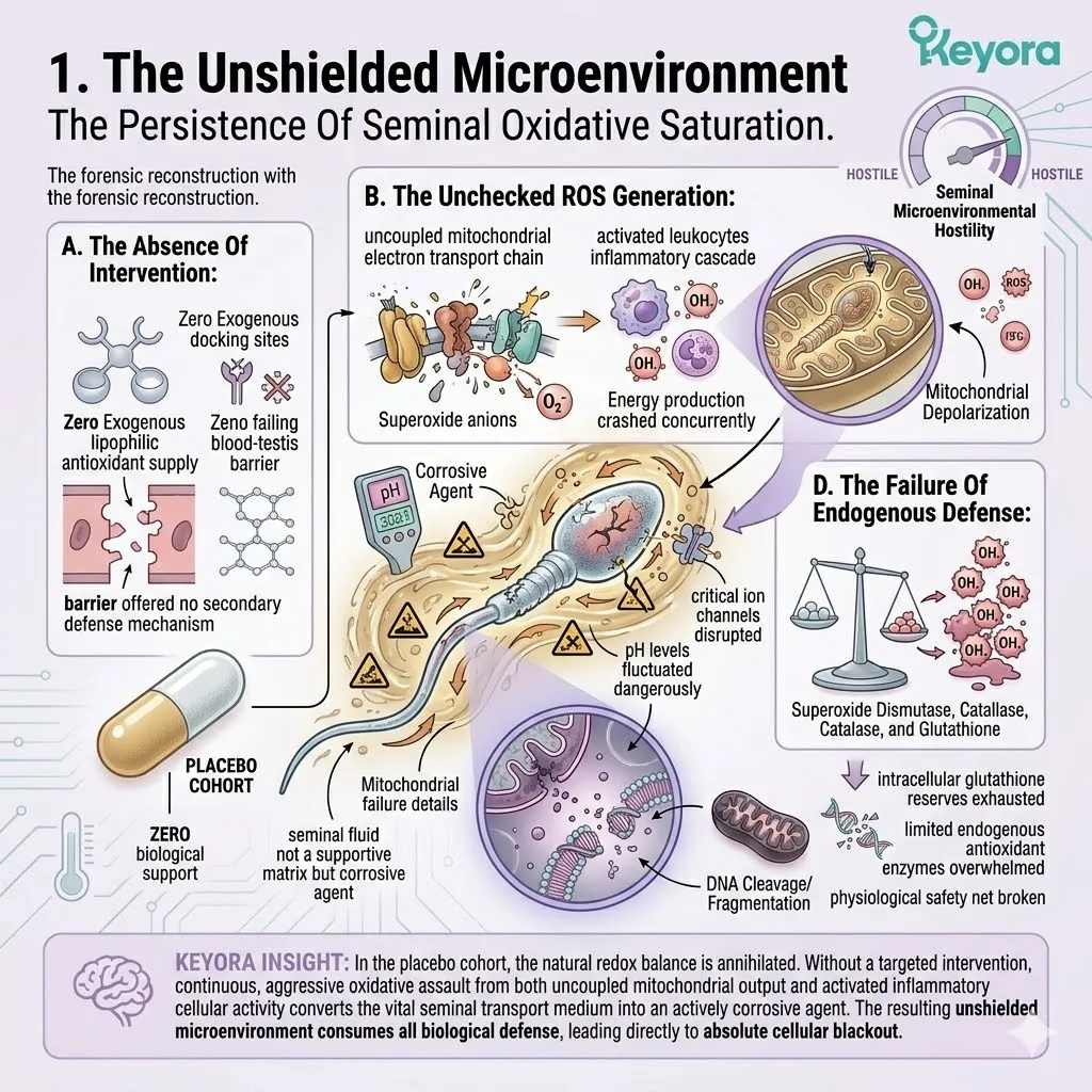 Systemic regulation failure permits unshielded ROS saturation to fuel the neuro-endocrine storm and compromise the Four-Drive System's thermodynamic armor.