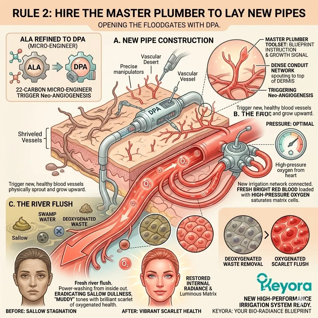 Keyora ALA to DPA synthesis hires the master plumber to engineer new pipe construction and execute the river flush for systemic vascular sovereignty.