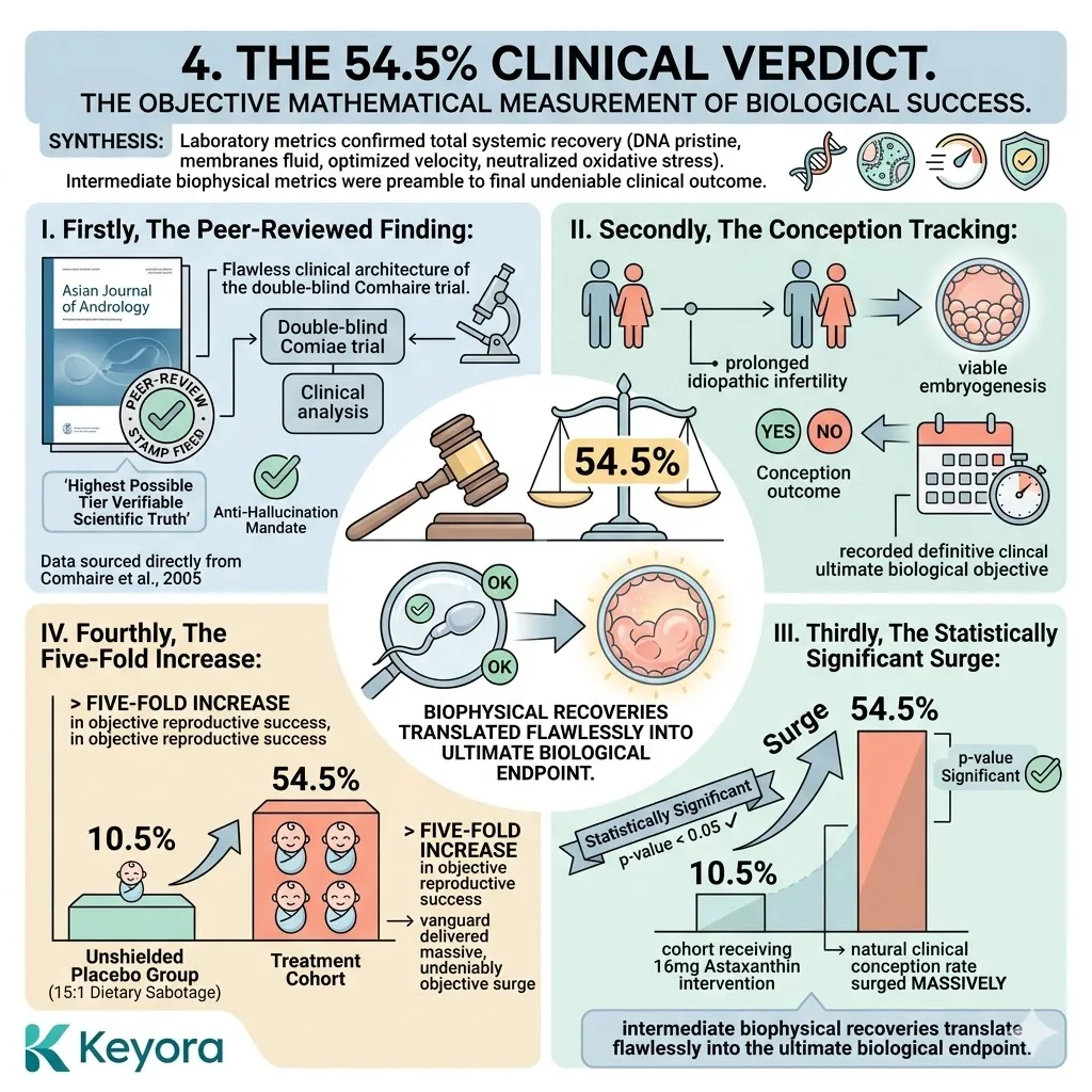 Thermodynamic shielding drives a 54.5% conception surge by neutralizing the neuro-endocrine storm and securing the blueprint for systemic regulation.
