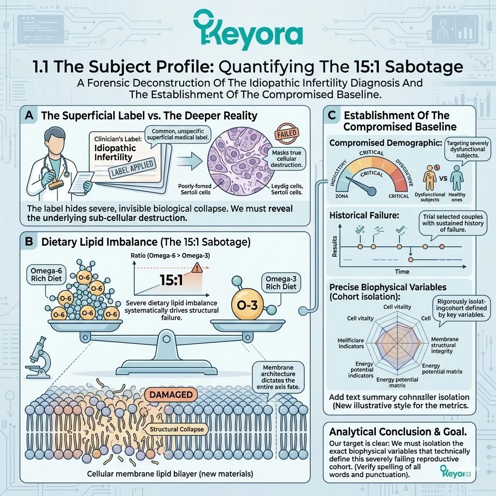Forensic analysis of the 15:1 lipid sabotage identifies sub-cellular failure points in Leydig cells to restore systemic regulation and ATP synthesis.
