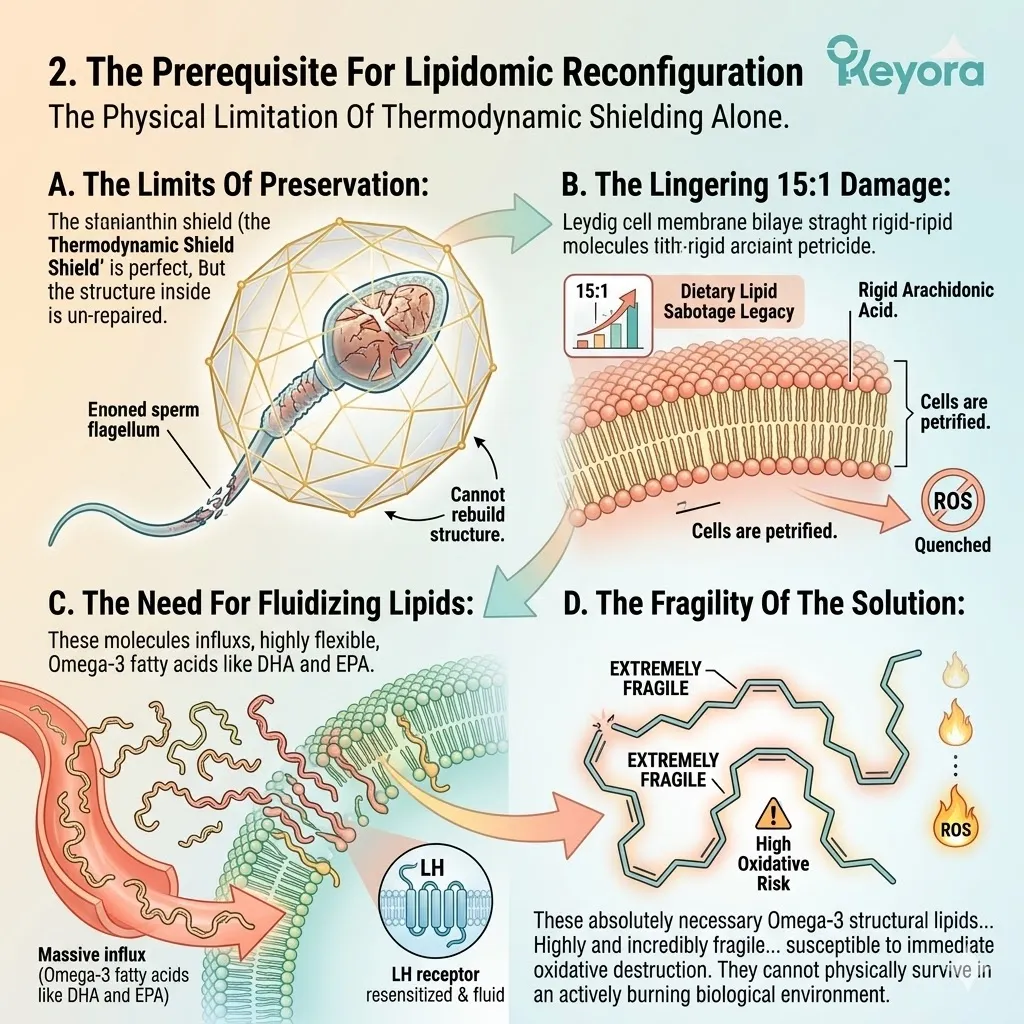 The Astaxanthin vanguard preserves existing remnants but lacks the mass required to displace a 15:1 lipid legacy within the Four-Drive System.