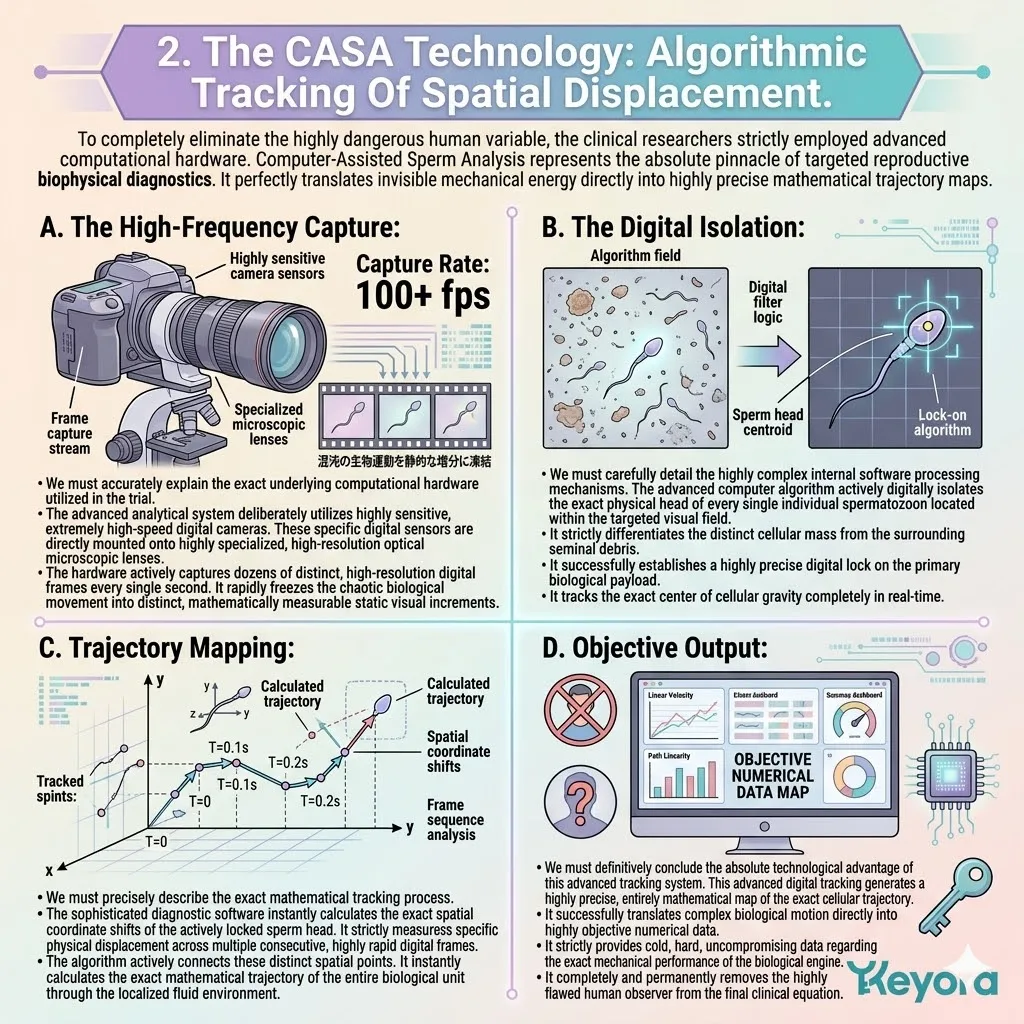 High-frequency CASA hardware captures spatial displacement to map the Four-Drive System’s mechanical output, ensuring ATP Synthesis verification for Keyora.