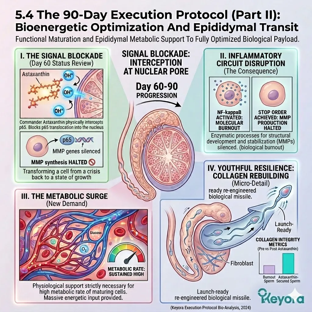 Thermodynamic shielding stabilizes the maturing biological payload against the neuro-endocrine storm to secure ATP synthesis and systemic regulation.