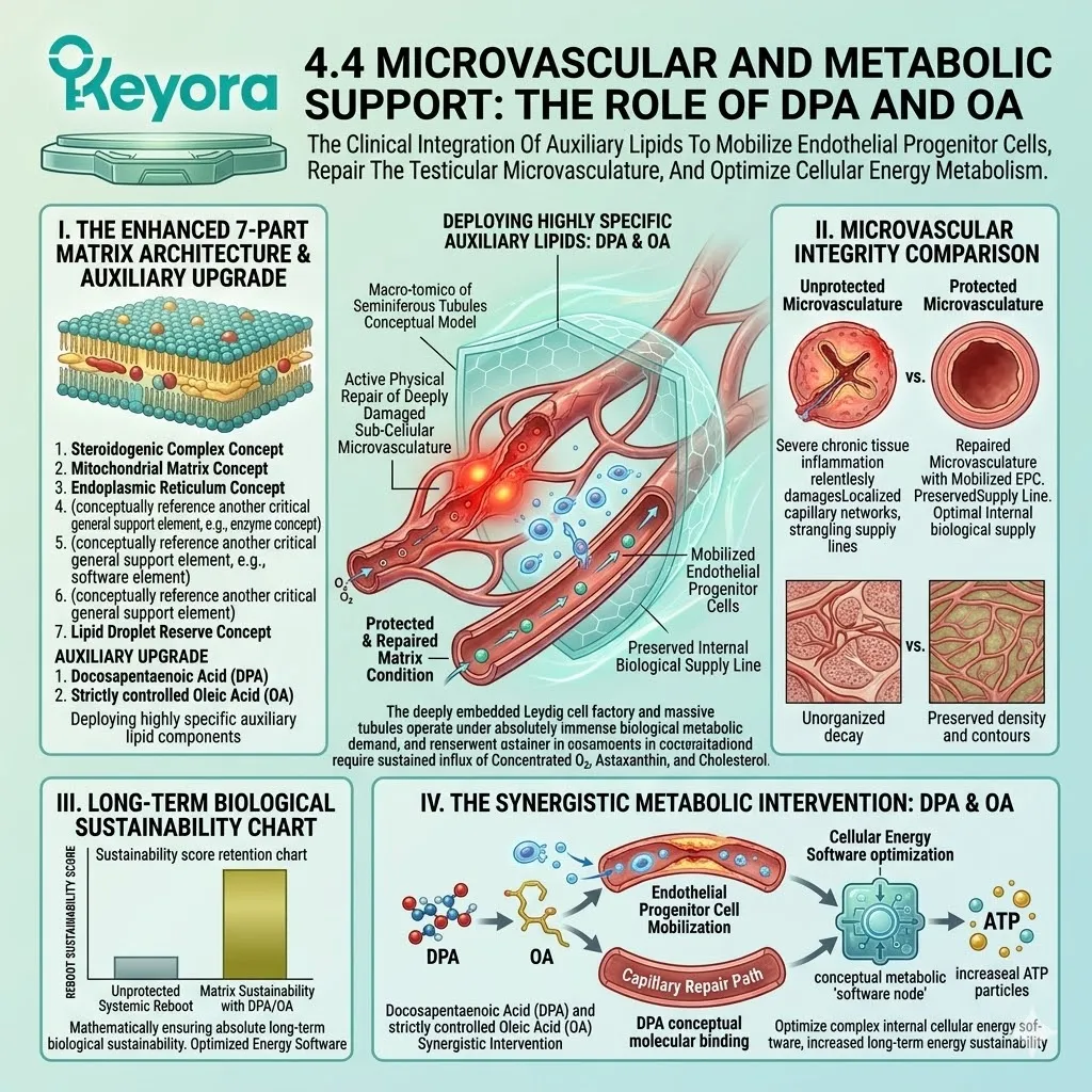 DPA and OA substrates activate endothelial progenitor cells to repair damaged microvasculature, securing oxygen and cholesterol supply for metabolic demand.