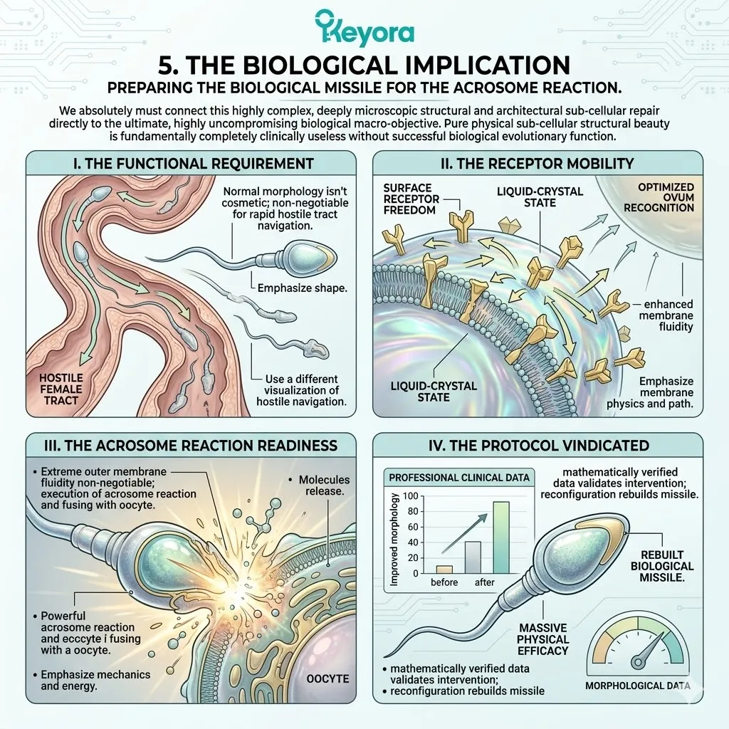 Membrane fluidity enables receptor mobility and the acrosome reaction, transforming the sperm into a functional biological missile capable of oocyte fusion.