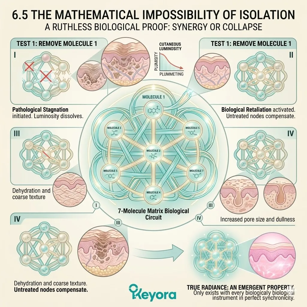 Mathematical impossibility of isolation proves the four-drive system collapse without systemic regulators, triggering a neuro-endocrine storm.