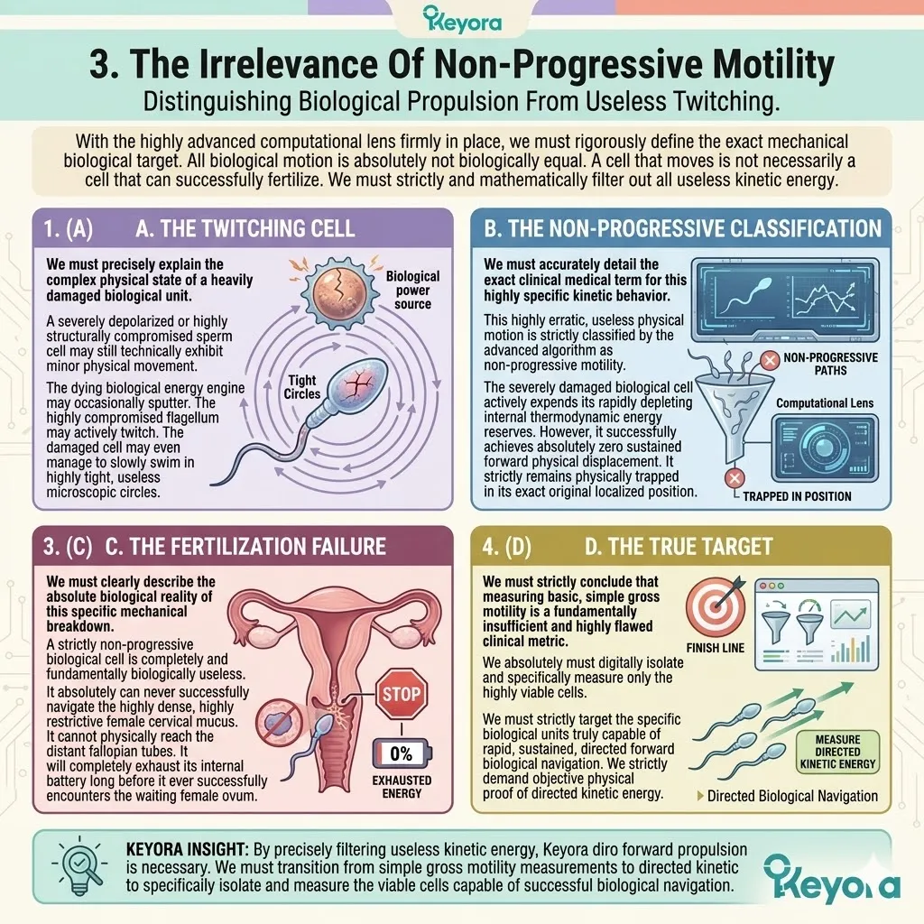 The Four-Drive System filters non-progressive twitching to isolate directed kinetic energy, ensuring ATP Synthesis translates into Sustained Forward Propulsion.