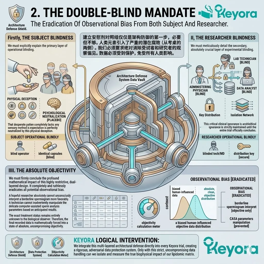 Dual-layered double-blind mandates eliminate researcher bias and subjective expectation to isolate the true impact of the matrix on ATP synthesis and sovereignty.This eradication of observational bias establishes the definitive clinical blueprint for securing objective data within the architectural design of the Four-Drive System.