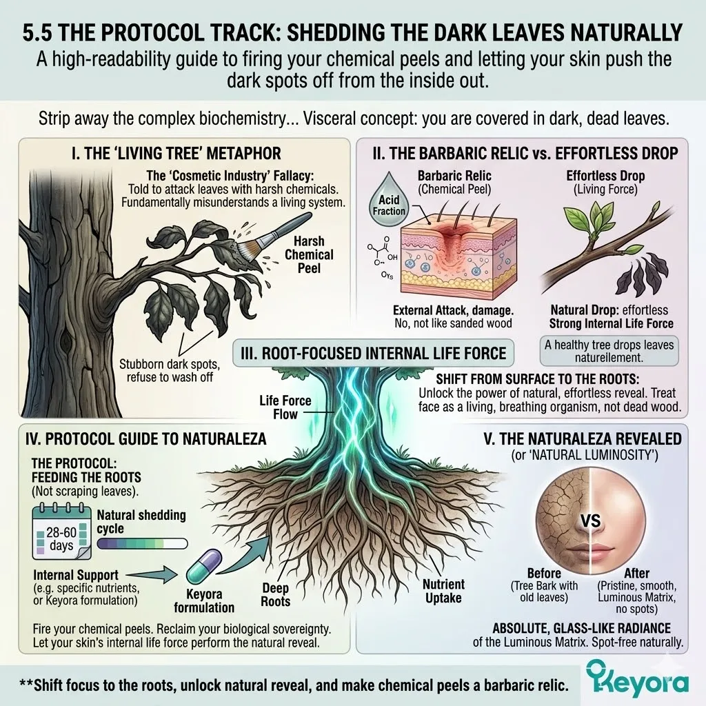 Biological conveyor belt functions as a systemic regulator to shed melanin-stained cells and old growth through high-density internal life force.