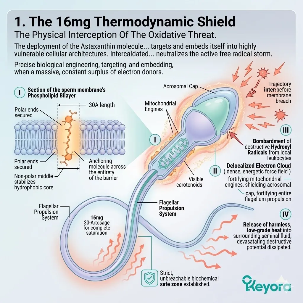 Thermodynamic shielding anchors the 30-Angstrom structure to intercept the neuro-endocrine storm and secure systemic regulation through thermal dissipation.