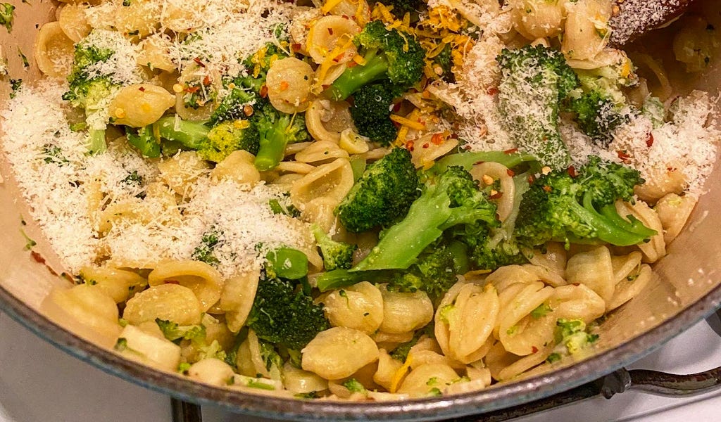 Orecchiette with Broccoli, Garlic, Lemon, & Pecorino