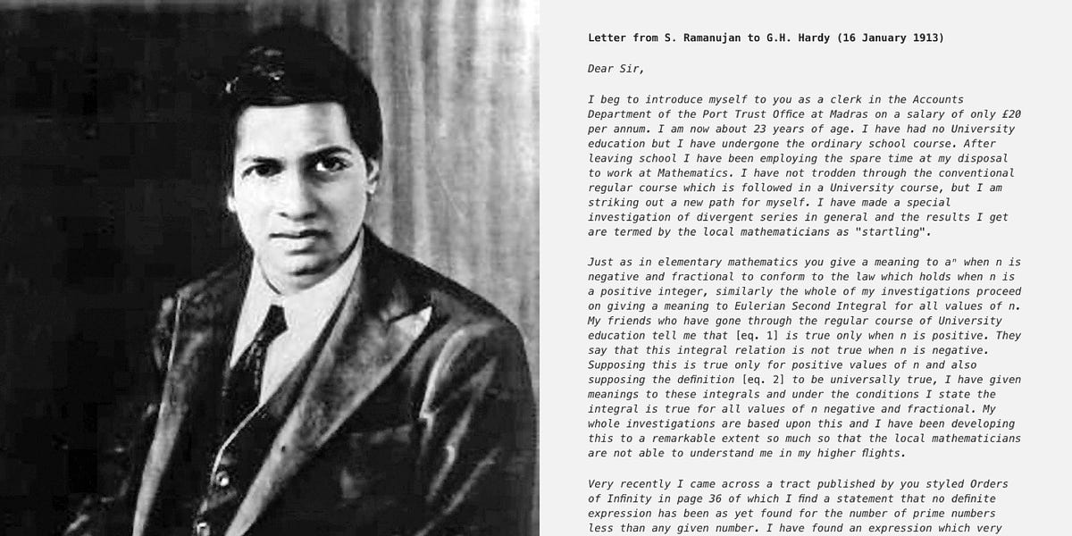 Srinivasa Ramanujan 1887  1920  Biography  MacTutor History of  Mathematics