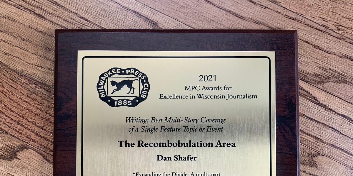 The Recombobulation Area Wins Gold at Milwaukee Press Club Awards